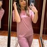 02 pijama microfibra curto feminino de renda com bermuda rosa liso