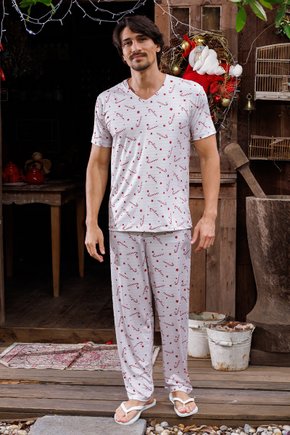 comprar pijama natal masculino microfibra manga calca online fofuxa frente