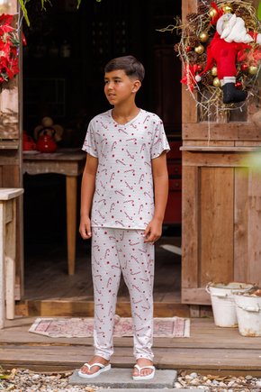 comprar pijama online menino natal microfibra calca juvenil manga verao familia lado