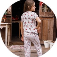 03 pijama long infantil feminino verao microfibra estampa de natal