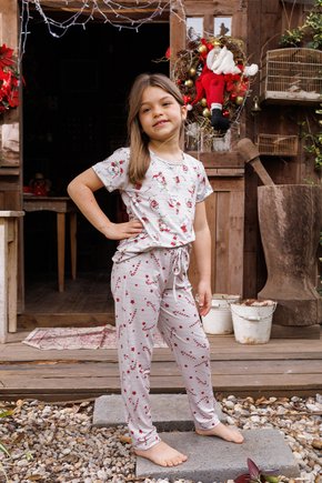 06 pijama long infantil feminino verao microfibra estampa de natal