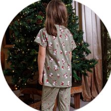 03 pijama long infantil feminino verao microfibra estampa de natal verde