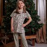 07 pijama long infantil feminino verao microfibra estampa de natal verde
