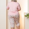 06 pijama curto feminino com renda microfibra capri plus size rosa chantilly