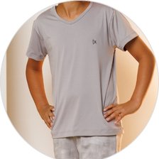 03 pijama curto infantil masculino microfibra cinza de verao