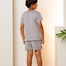 04 pijama curto infantil masculino microfibra cinza de verao