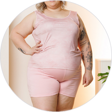 03 pijama curto regata shorts microfibra flor plus size rosa de poa