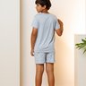 06 pijama curto infantil masculino microfibra azul estonado