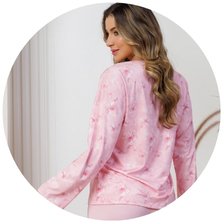 pijama feminino longo microfibra rosa fofuxa 3