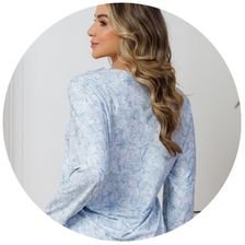 descritivo pijama feminino longo microfibra azul flanelado termico fofuxa 7