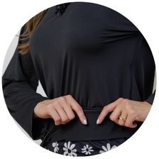 descritivo pijama feminino longo microfibra preto floral flanelado termico fofuxa 1