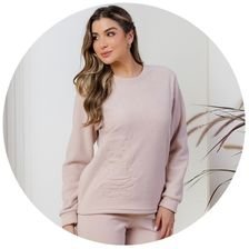 descritivo pijama plush boucle feminino inverno bordado urso 2