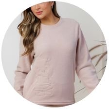 descritivo pijama plush boucle feminino inverno bordado urso 4