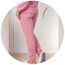 descritivo pijama plush boucle feminino rosa inverno bordado flor 4