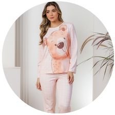 descritivo pijama microfibra flanelado termico xadrez urso 2