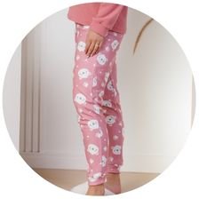 descritivo pijama longo plush botone feminino calca estampada polar 1