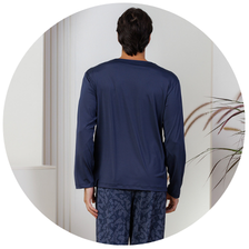 descritivo pijama longo masculino microfibra inverno azul noite 3