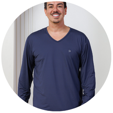 descritivo pijama longo masculino termico microfibra flanelado plus size azul noite 4