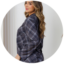 descritivo pijama longo americano microfibra termico flanelado botao xadrez 1