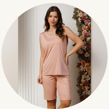 descritivo pijama regatao microfibra feminino de bermuda 1
