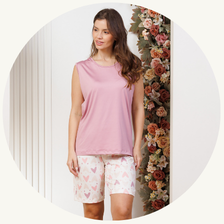 descritivo pijama regatao microfibra feminino de bermuda rosa coracao 1
