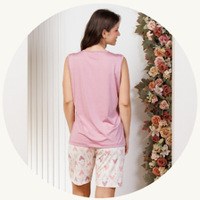 descritivo pijama regatao microfibra feminino de bermuda rosa coracao 4