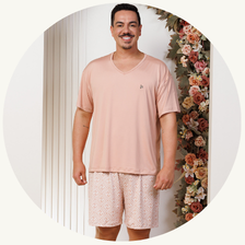 descritivo pijama curto masculino plus size microfibra calcao estampado telha 1