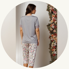 descritivo pijama curto feminino de renda com capri microfibra 3198 cd2 3
