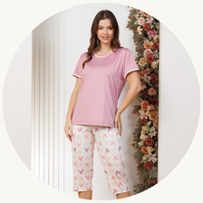 descritivo pijama microfibra curto feminino renda bermuda rosa coracao