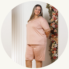 descritivo pijama curto feminino microfibra rendado de bermuda plus size telha 2