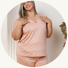 descritivo pijama curto feminino microfibra rendado de bermuda plus size telha 3